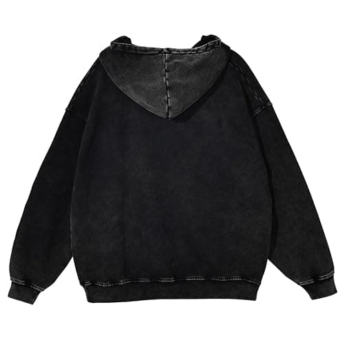 KEEPSHOWING Mens Oversized Hoodies Vintage Hoodie Couples Pullover Acid Wash Hoodies for Men Streetwear Sweatshirts thumbnail 4