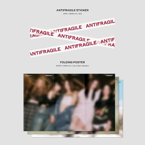 LE SSERAFIM ANTIFRAGILE Vol.2 IRIDESCENT OPAL Ver. Booklet Photocard + Postcard + Sticker + Antifragile Sticker + Folding Poster + 2 Pin Button Badges + 4 Extra Photocards thumbnail 7