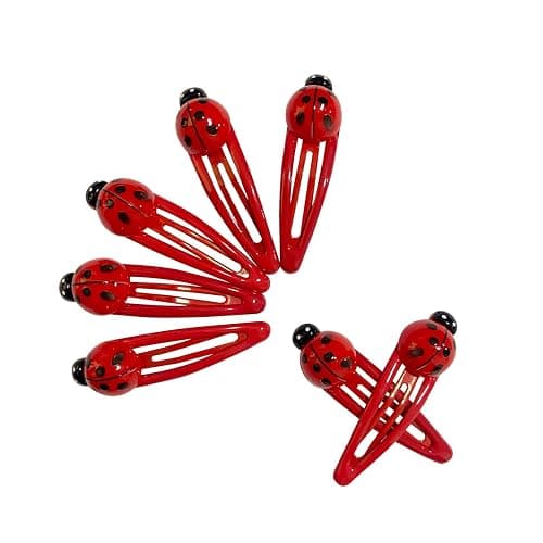 Kesvila 20 Pcs Ladybug Hair Clips, Animal Hair Clips for Girls and Women, Girl Hair Accessories, Snap Barrettes, 5cm/1.96inch, 20 Piece - Image 1