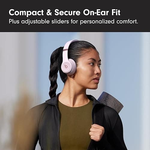 Beats Solo 4 - Wireless On-Ear Bluetooth Headphones, Up to 50-Hour Battery Life, Ultra-Lightweight Comfort, Powerful and Balanced Sound, Apple & Android Compatible - Cloud Pink thumbnail 4