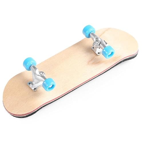 BISOZER Mini Finger Skateboard – Wooden Finger Board Ultimate Sport Training Props in Light Brown with Ball Bearings -1 Pack (Random Color Bearing Wheels) thumbnail 4