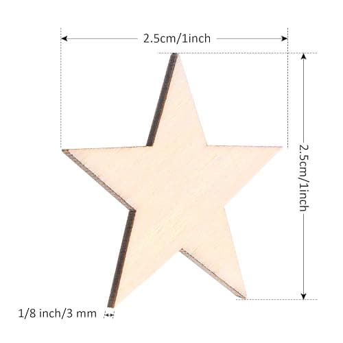 Gejoy 500 Pcs Wooden Stars Unfinished Stars Pieces Blank Wooden Cutouts Ornaments for Craft Memorial Day Independence 4th of July Patriotic Project and Decoration(1 Inch) thumbnail 5