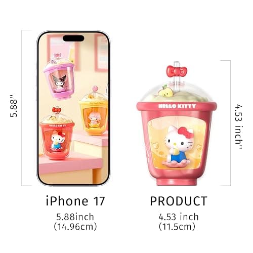 MINI LIKE Sanrio Blind Box Light Up Absorption Movable Swing Toy Hello Kitty Kuromi Cinnamoroll Pochacco My Melody Sweet Piano Milk Tea Cup Series for Home Car Decor Birthday Gifts, Random One Figure thumbnail 3