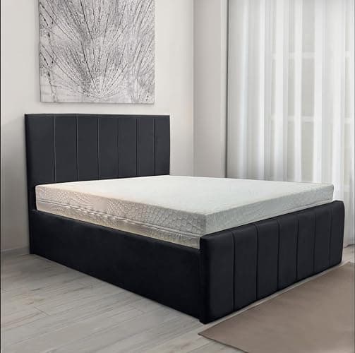 Linear Ottoman Bed Frame Modern Timeless (Black, King (U.K. Standard)) thumbnail 5
