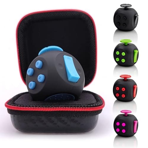 PILPOC theFube Fidget Cube, 6-Sided Stress Relief Infinity Cube for Adults, Kids, Boosts Concentration, Mindfulness Aid, Silent & Audible Modes, Includes Carry Case for Portability (Midnight Sapphire) thumbnail 6