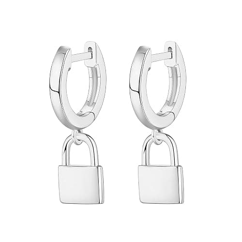 PAVOI 14K Gold Plated S925 Sterling Silver Post Lightweight Drop/Dangle Huggie Earrings for Women | Star, Lock, Butterfly, Moon, Lightning | Dainty Earrings thumbnail 3