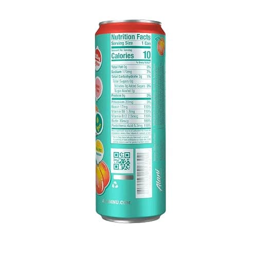 New Alani Juicy Peach Energy Drink Low Calorie, Zero Suger Energy Boost Alani Drinks,12 Fl oz Cans (Pack Of 6) REPACKAGED BY *Besamee storefront* thumbnail 2