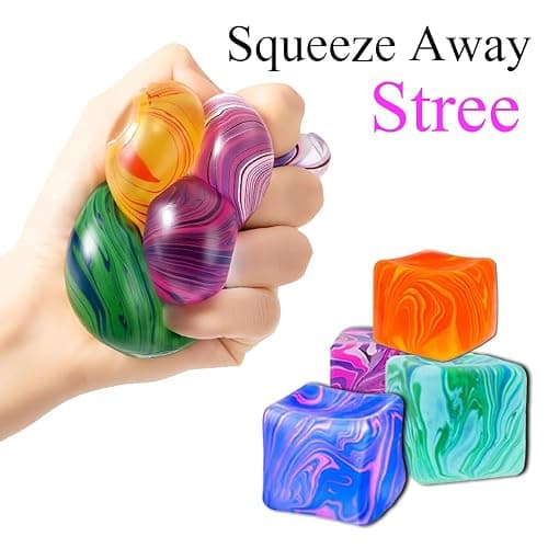 Squishies Stress Cube,Fidget Toys Squeeze Stress Cube for Adults,Ice Squish Cube Sugar Balls,Sensory Ice Square Shape Squishies Cube Sugar Balls for Stress Relief (Purple) thumbnail 5
