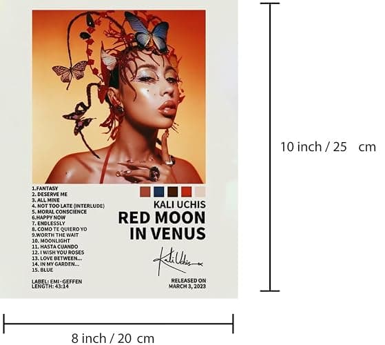 Set of 4 Kali Singer Uchis Poster Music Album Cover Canvas Art Wall Picture Print Modern Family Decor thumbnail 2