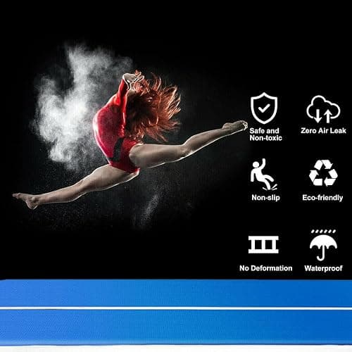 ERfairdeal Tumble Track 20FT Air Gymnastics Track Mat Tumbling Air Mat | 20FTx6.6FTx8 inches Thickness Electric Air Pump for Gym/Training/Yoga/Home use/Exercise/Cheerleading/Water thumbnail 5