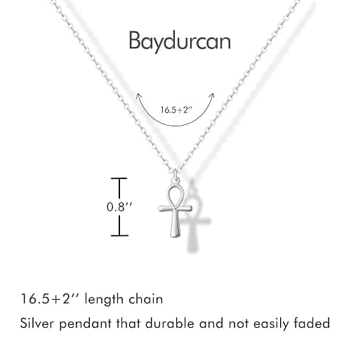 Dainty Silver Necklace for Women - Ankh Jesus Horse Celtic Cross Necklace for Women, Dainty Charm Spider Christian Gifts for Friends Sister Mom, Birthday, Christmas, Mother's Day, Graduation Gifts thumbnail 3