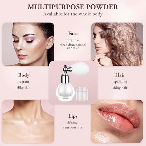 ALIIP Glitzer Spray, Glitzerspray für Haare und Kleidung Make Up Glitzer, Face Body Glitter für Halloween Karnevals Party, Glow Face Körper Sparkle Powder,006 thumbnail 6