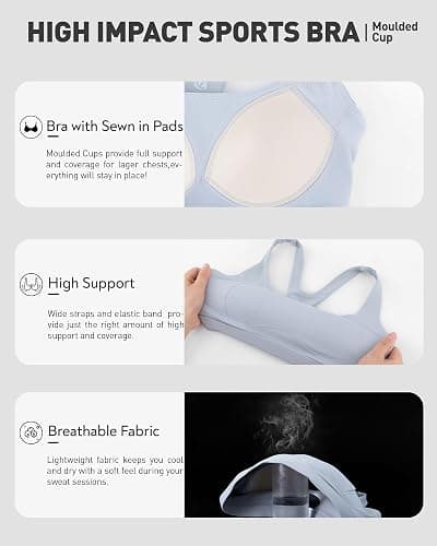 RUNNING GIRL Sports Bras for Women High Support,Racerback High Impact Sports Bra Moulded Cup Workout Bra Push up thumbnail 2