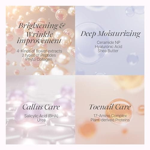 PETITFEE Rose Petal Satin Foot Mask (5pairs) - Intensive Nourishing Socks, Rose Scented Foot Repair Masks with Peptide, Collagen, Shea Butter, Urea for Silky Smooth Feet, Foot Treatment, Body Mask thumbnail 4