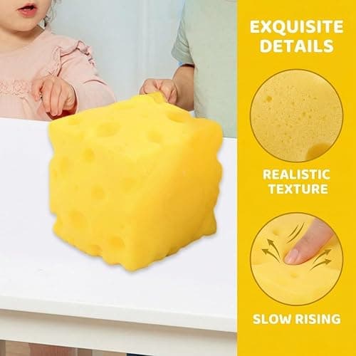 ZFFAFUR,Slow-Rebound Shapeable Squeeze Ball,7cm Cheese Squishy Toy Realistic Sensory Fidget Toy,Sensory Fidget Toy for Stress Relief, Anxiety Relief Gift for Adults thumbnail 5