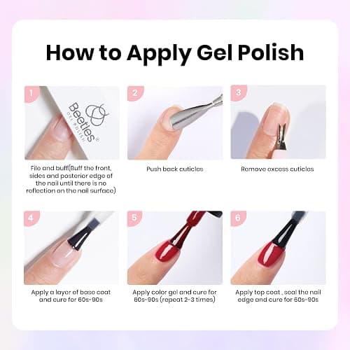Beetles Gel Nail Polish Kit with U V Light, 55 Colors Gel Polish 81 Pcs Nail Stuff Kit for All Seasons with Base and Matte&Glossy Top Coat Color Enchantment Plus Soak Off Gifts for Women Girls Teen thumbnail 7