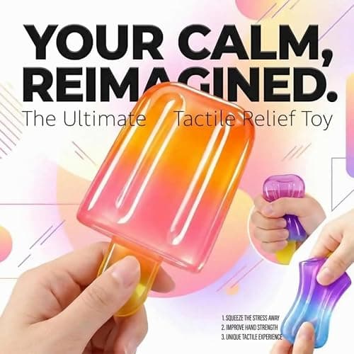 Popsicle Sugar Squishy Sensory Toys for Kids Adults, Ice Cream Squeeze Toys for Stress Relief, Soft Squishies Party Favors Goodie Bag Fillers, Cute Squishy Toys Like Dumpling Squishy Mystery Box Fun thumbnail 3
