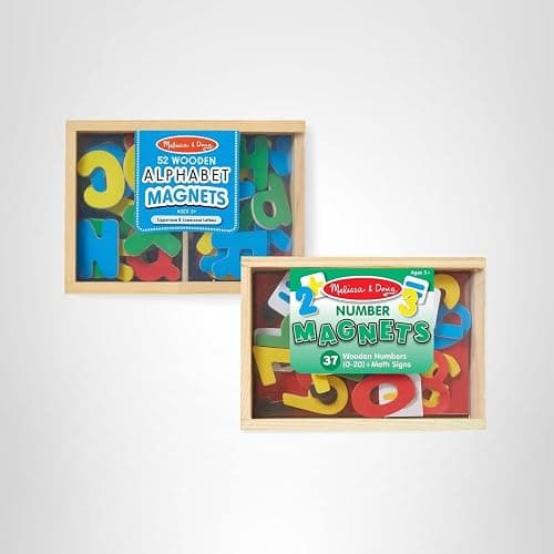 Melissa & Doug Deluxe Magnetic Letters and Numbers Set – 89 Wooden Alphabet Magnets & Numbers, Educational Learning Toys for Preschool Kids Ages 3+ thumbnail 10