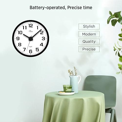 WallarGe Night Light Wall Clock for Bedroom - Silent Lighted up Wall Clock Glow in The Dark, Battery Operated for Living Room/Kitchen, Easy to Read Large Digital Display, 12 Inch - Black - 12inch thumbnail 6
