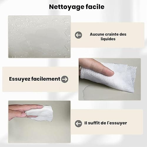 UBRAVOO Matelas à langer avec harnais de sécurité et étagère à jouets, matelas à langer anti-roulement, facile à nettoyer, imperméable et avec bords rembourrés surélevés (Beige, Style Classique) thumbnail 6