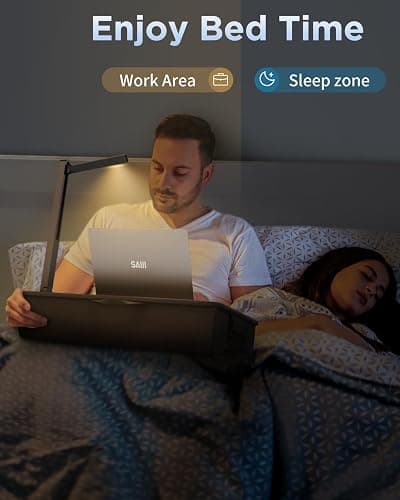 SAIJI Lap Desk with LED Light, Portable Laptop Tray with Cushion - Fits Up to 17" Laptops & MacBook, Lap Table Stand for Bed and Couch, Lap Desk for Writing and Reading thumbnail 6
