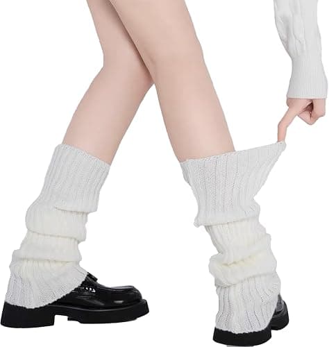 MPINOI Leg Warmers for Women Winter - Leg Warmers y2k 80s Neon Ribbed leg socks outfit for Eighty's Party Sports Yog - Image 1