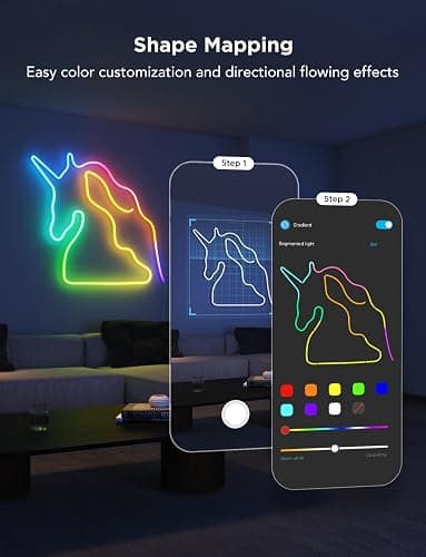 Govee RGBIC Neon Lights, LED Smart Neon Rope Light 2 Works with Matter, Alexa, Google Assistant, Custom DIY Neon Strip Lights for Bedroom and Wall Decor, Softer Material, 9.8ft, White thumbnail 5