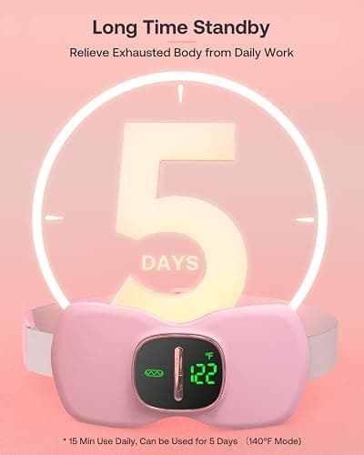 Heating Pad for Period Cramps, Portable Menstrual Heating Pad, Period Pain Relief Heated Pad, Back or Belly Heating Belt, for Her Women Girl Friend Wife thumbnail 4