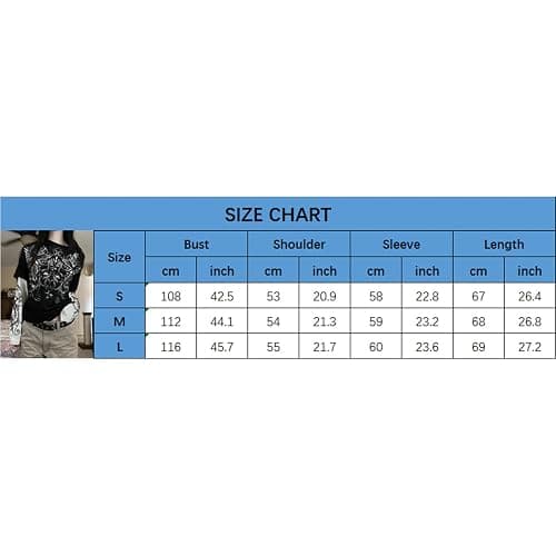 Women's Long Sleeve Tops Vintage Round Neck Skull Print Loose Grunge Shirts Pullover Harajuku Y2K Streetwear - K-black - L thumbnail 7