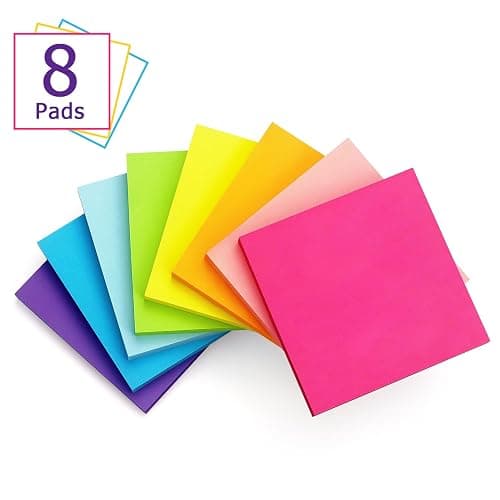 Eastern Wolf 8 Pads Sticky Notes 3x3 Self-Stick Notes 8 Bright Multi Colors Purple Sticky Notes, 85 Sheet/Pad thumbnail 4
