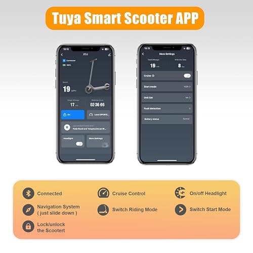 Electric Scooter Adults, Foldable 8.5" Tires E Scooter for Adults, 19 Mph, 350W Motor Fast Cooter, Kick Scooters Max 21 Miles Long Range for Commuting, Heavy Duty E-Scooter with Dual Braking System thumbnail 4