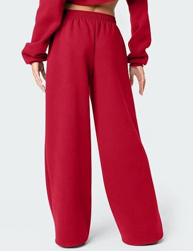 LOMON Wide Leg Sweatpants Women Fleece Sweat Pants Fall Spring Clothes 2026 Teen Girl Baggy Jogger Sweatpant with Pockets thumbnail 5