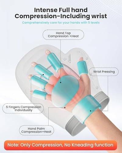 COMFIER Cordless Hand Massager for Arthritis and Carpal Tunnel,2025 Updated Bigger Electric Hand Massager with Heat and Compression,Wrist, Finger Massage,Christmas Gifts for Women,Men thumbnail 5