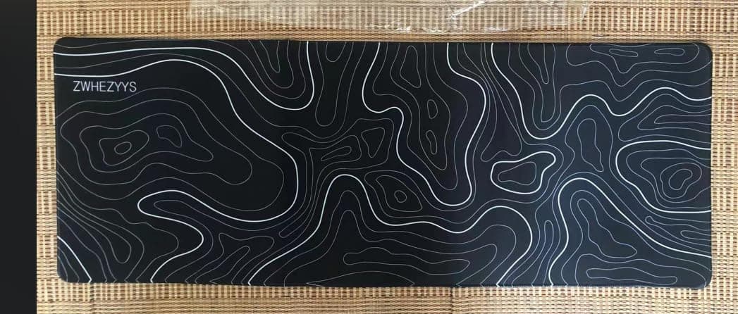 Abstract Topographic Map Black Mouse Pad Big Gaming Mouse Pad XXL Mousepad Large Keyboard Mat with Non-Slip Rubber Base Stitched Edges Mouse Mat Desk Pad for Gaming and Office thumbnail 6