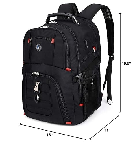 SHRRADOO Extra Large 50L Travel Laptop Backpack with USB Charging Port, College High School Backpack Airline Approved Business Work Bag Fits 17 Inch Computer for Men Women thumbnail 3