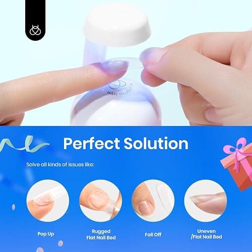 Beetles Gel Polish 9 in 1 Nail Glue with New Formula, 0.5 Fl Oz Super Strong Brush in Nail Gel Glue for False Nails Tips, Rhinestone, Base Gel, Blooming Nail Gel - 0-2-9 in 1 Nail Glue thumbnail 4