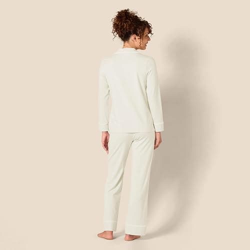Amazon Essentials Women's Cotton Modal Long-Sleeve Shirt and Full-Length Bottom Pajama Set thumbnail 3