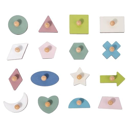 Adena Montessori Wooden Shape Peg 16 Piece Puzzle for Toddlers 2-4,Montessori Colorful Shapes Sorter Board,Geometric Color Matching Toys for Girls Boys 18-24 Months,Baby & Toddler Eearly Learning Gift thumbnail 9