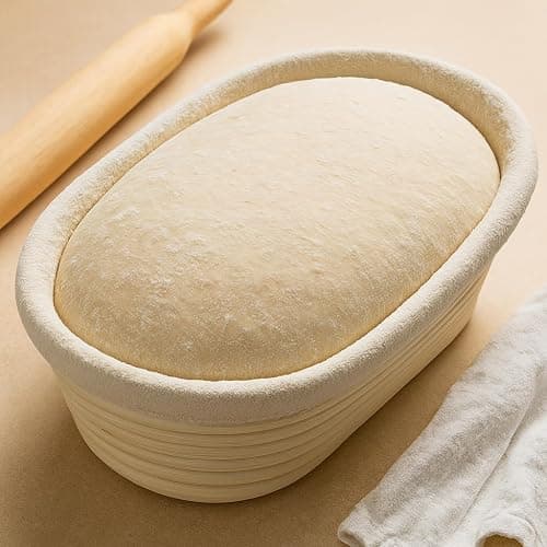 Saint Germain Bakery 10-Inch Oval Banneton Proofing Basket with Liner thumbnail 5