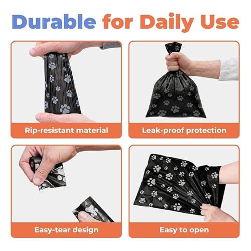 Best Pet Supplies Poop Bags for Dogs - Black, 150 Count | Scented, Leak-proof, Easy-Tear perforations, 15 Thick Bags per roll, Outdoor Walking & Travel, Fits Standard Holders thumbnail 5