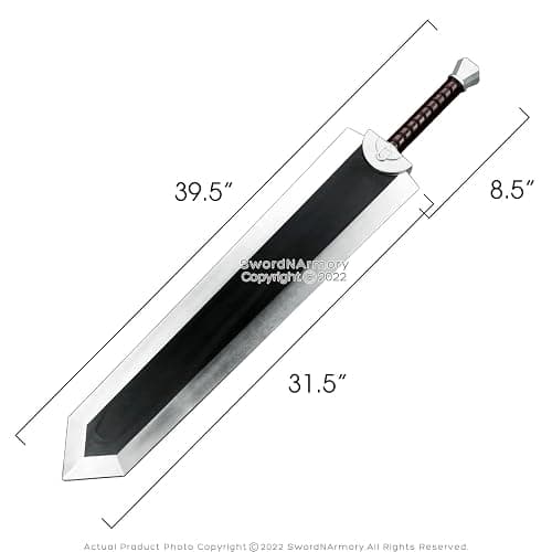 Munetoshi 40” Foam Dragon Slayer Berserker Guts Great Sword Fantasy Anime Cosplay Costume thumbnail 3