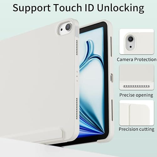 KVTVOU Case for iPad 11th Generation A16 2025/ 10th Generation 10.9 inch 2022, Trifold Stand, Soft TPU Back Cover, Premium Protective Case for iPad 10/11, Auto Wake/Sleep, White thumbnail 4