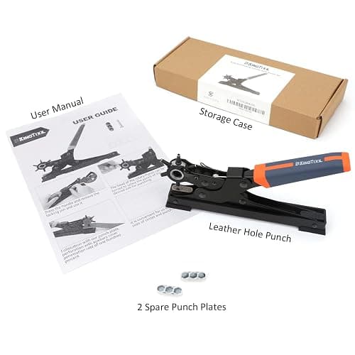 KingTool Desktop Leather Hole Punch Set, Super Heavy Duty Rotary Puncher, Multi Hole Sizes Maker Tool, Make Hole Punch Easier thumbnail 2