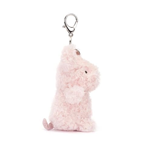 Jellycat Little Pig Bag Charm, 4 inches - Farmyard Plush Keychain - Great Gift Idea thumbnail 4
