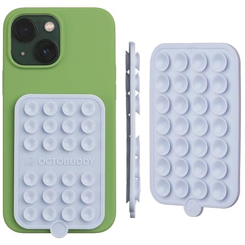 OCTOBUDDY Double - Silicone Double-Sided Suction Phone Case - Baby Blue | Detachable Mount - Hands-Free, Strong Grip Holder for Selfies & Videos - iPhone & Android Compatible - 2.5″ x 3.75″ - Image 1