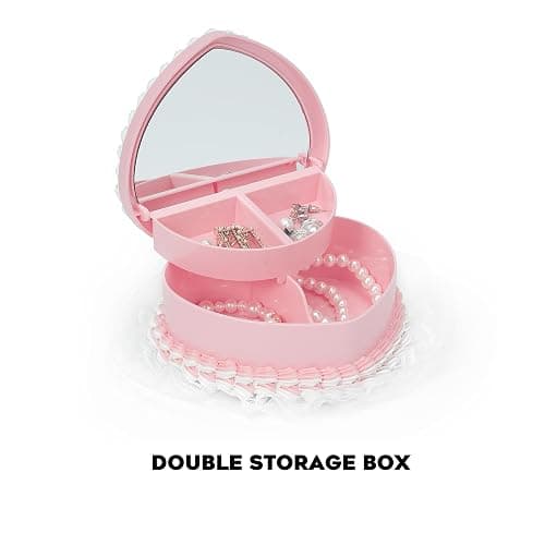 Stylor Coquette Room Decor Aesthetic, Heart Shaped Jewelry Box for Girls, Fake Cherry Pink Cake, Cute Kawaii Decorative Storage Accessories. thumbnail 4
