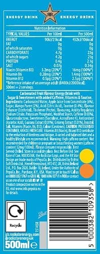 Rockstar Juiced Energy Drink - Mango - Non-Alcoholic - 160 mg Caffeine - Caffeinated Drink with Taurine, Guarana, Ginseng, & B-Vitamins - 12 x 500ml cans thumbnail 3