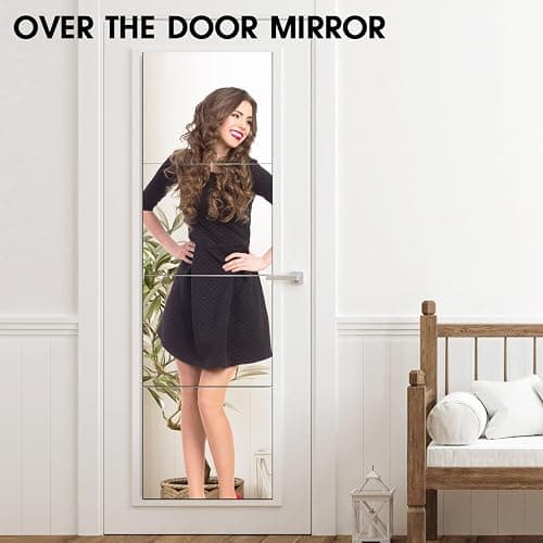 VASUHOME Glass Full Length Wall Mirror Tiles- 12x10 Inch- 4PCS, Frameless Full Body Mirror for Home Gym, Bedroom, Living Room - Versatile Wall Mirror with Unrivaled Clarity thumbnail 4