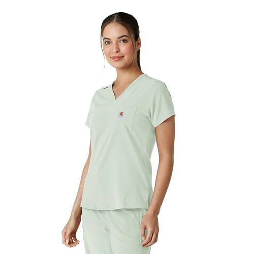 Carhartt Force Cross-Flex Women's Tuck-in Scrub Top, Big Sky, S thumbnail 4