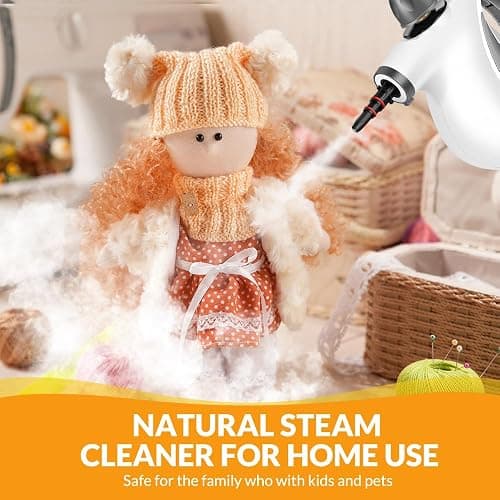 Handheld Pressurized Steam Cleaner with 12 pcs Accessories, Steamer for Cleaning, Steam Cleaner for Home Use, Steamer for Cleaning Car, Furniture, Floor, Upholstery, Grout and Tile, Deep Gray thumbnail 5